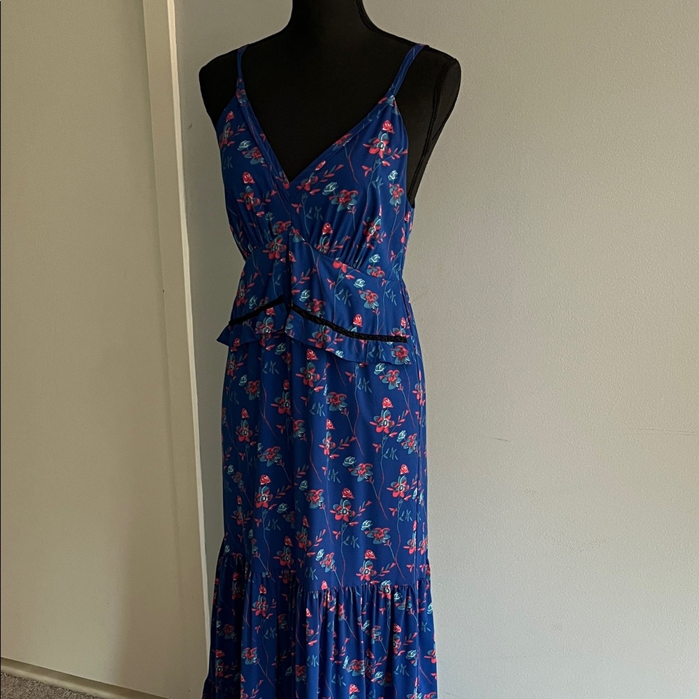 Thakoon Blue Floral Wide Leg Jumpsuit Sz 4 - Picture 5 of 8